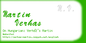 martin verhas business card